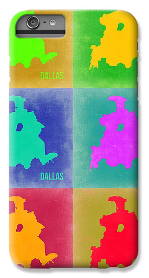 Dallas Map iPhone 6 Plus Case featuring the painting Dallas Pop Art Map 3 by Naxart Studio