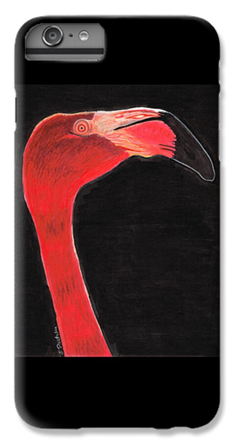 Flamingo iPhone 6 Plus Case featuring the painting Flamingo Art By Sharon Cummings by Sharon Cummings