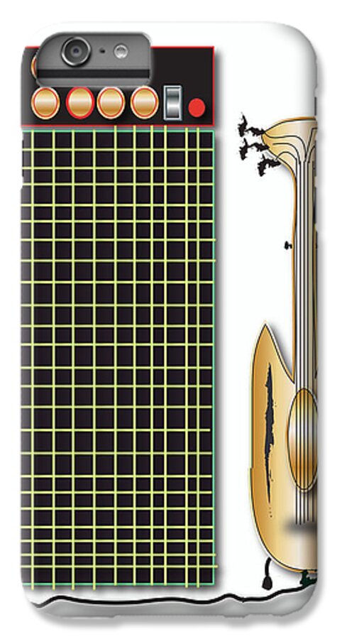 Music iPhone 6 Plus Case featuring the digital art Guitar and Amp by Marvin Blaine