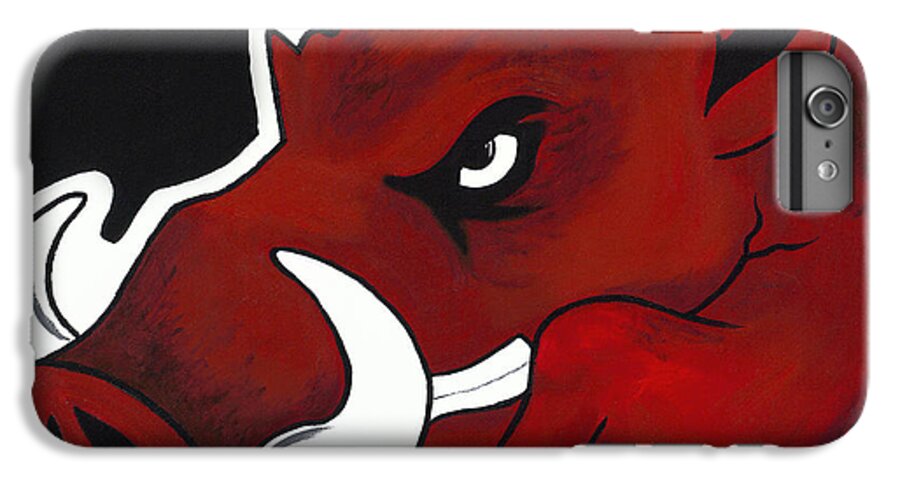 Hog iPhone 6 Plus Case featuring the painting Modern Hog by Jon Cotroneo