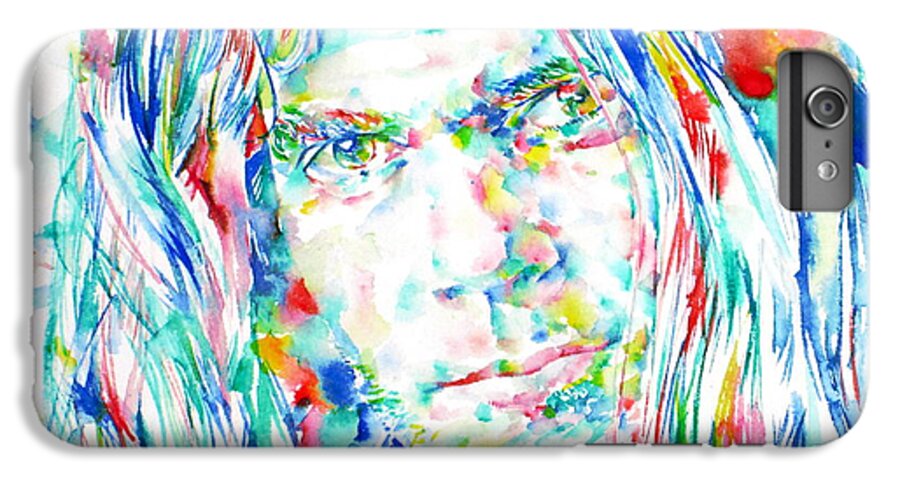 Neil Young iPhone 6 Plus Case featuring the painting NEIL YOUNG - watercolor portrait by Fabrizio Cassetta