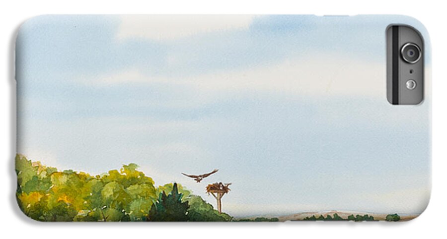 Ospreys On The Vineyard iPhone 6 Plus Case featuring the painting Ospreys on the Vineyard Watercolor Painting by Michelle Constantine