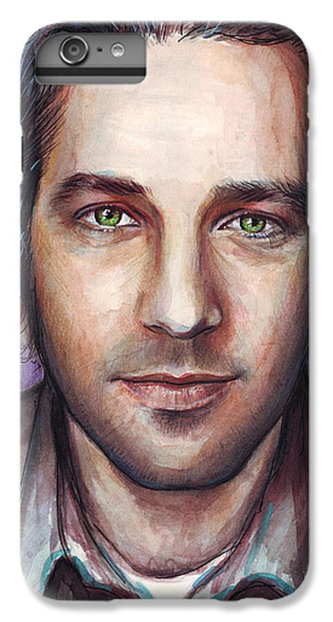 Paul Rudd iPhone 6 Plus Case featuring the painting Paul Rudd Portrait by Olga Shvartsur