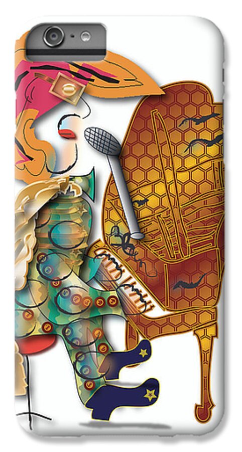 Piano Player iPhone 6 Plus Case featuring the digital art Piano Man by Marvin Blaine