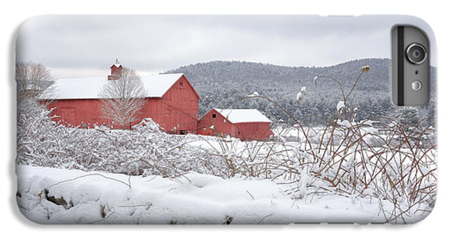 Old Red Barn iPhone 6 Plus Case featuring the photograph Winter in Connecticut by Bill Wakeley
