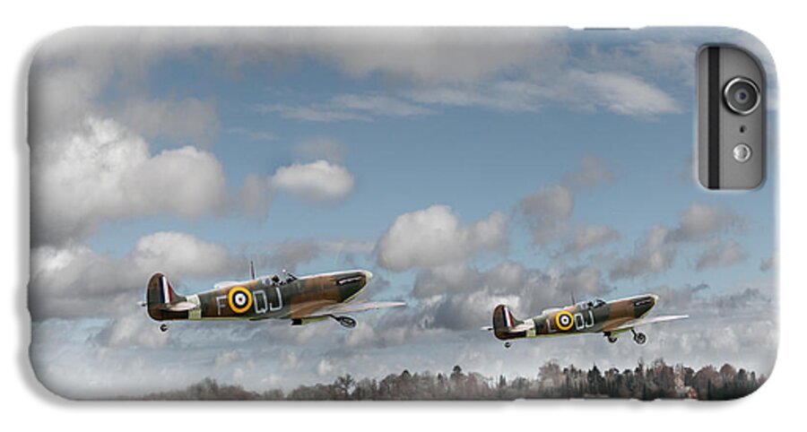 Spitfires In Winter iPhone 6 Plus Case featuring the photograph Winter ops Spitfires by Gary Eason