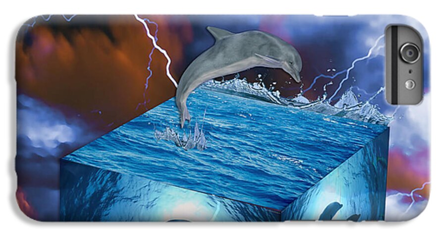 Fantasy iPhone 6 Plus Case featuring the mixed media Dolphin Art #1 by Marvin Blaine
