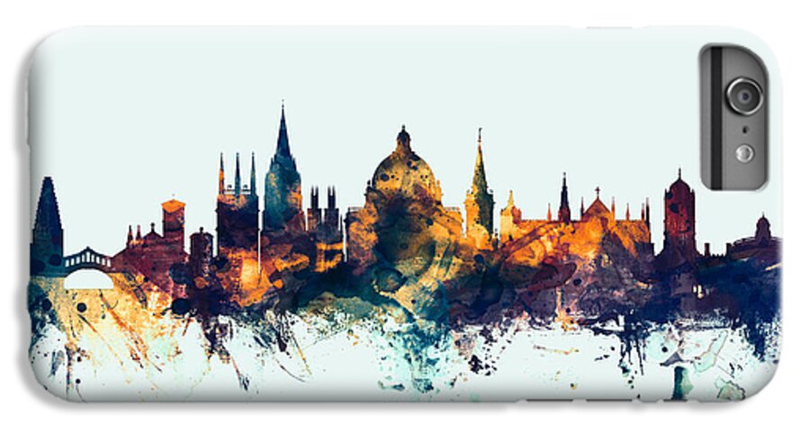 City iPhone 6 Plus Case featuring the digital art Oxford England Skyline #2 by Michael Tompsett