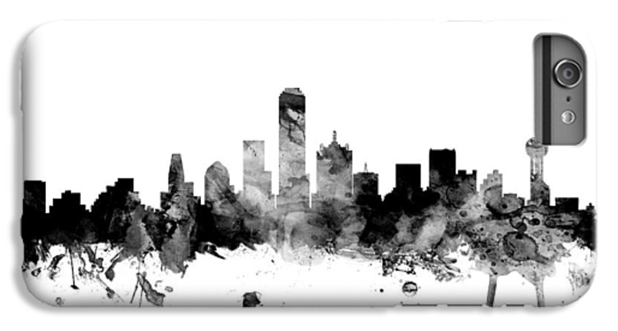 United States iPhone 6 Plus Case featuring the digital art Dallas Texas Skyline #3 by Michael Tompsett