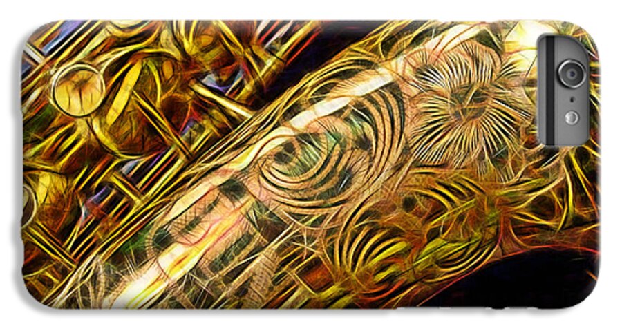 Sax iPhone 6 Plus Case featuring the mixed media Saxophone Collection #3 by Marvin Blaine