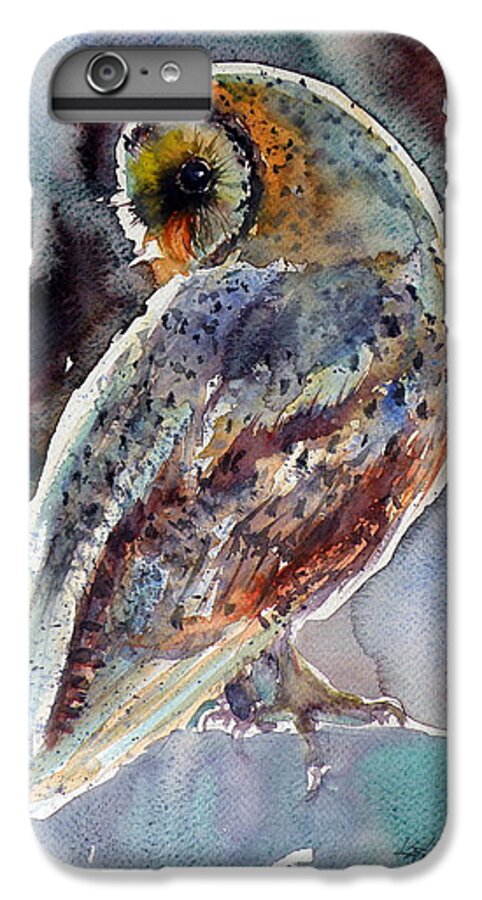 Barn Owl iPhone 6 Plus Case featuring the painting Barn owl #4 by Kovacs Anna Brigitta