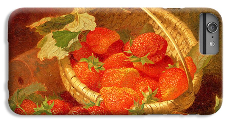 Fruit;still Life iPhone 6 Plus Case featuring the painting A Basket of Strawberries on a stone ledge by Eloise Harriet Stannard