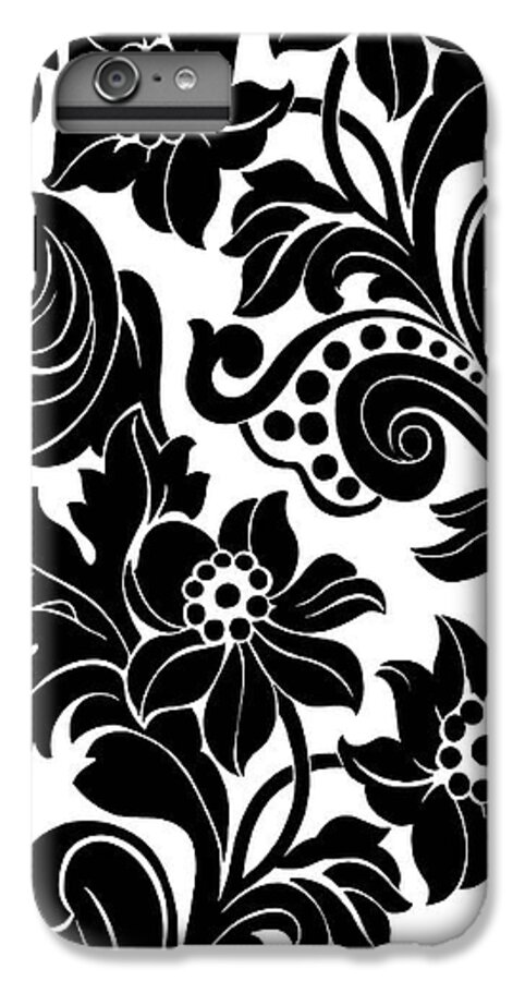 Branches iPhone 6 Plus Case featuring the photograph Black Floral Pattern On White With Dots by Gillham Studios
