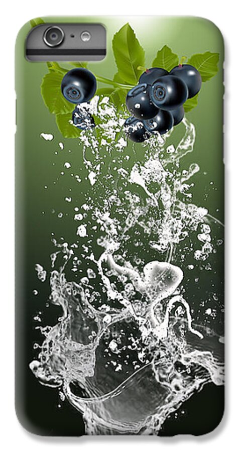 Blueberry iPhone 6 Plus Case featuring the mixed media Blueberry Splash by Marvin Blaine
