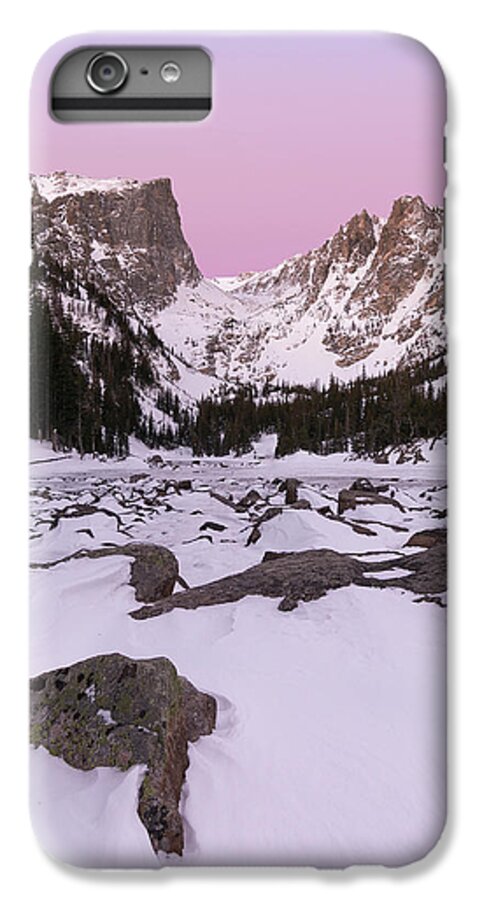Dream Lake iPhone 6 Plus Case featuring the photograph Dream Lake Winter Vertical by Aaron Spong