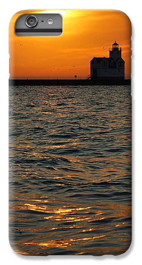 Lighthouse iPhone 6 Plus Case featuring the photograph Gold on the Water by Bill Pevlor