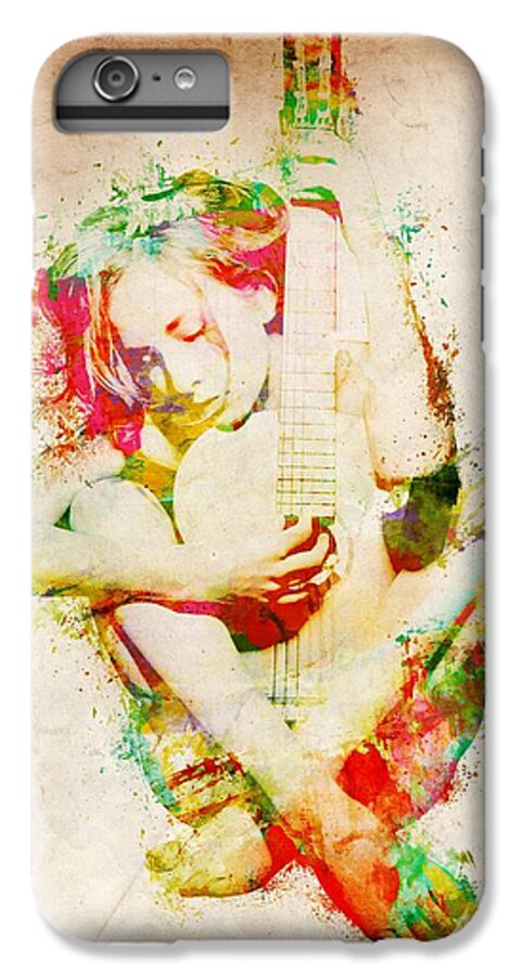 Guitar iPhone 6 Plus Case featuring the digital art Guitar Lovers Embrace by Nikki Smith