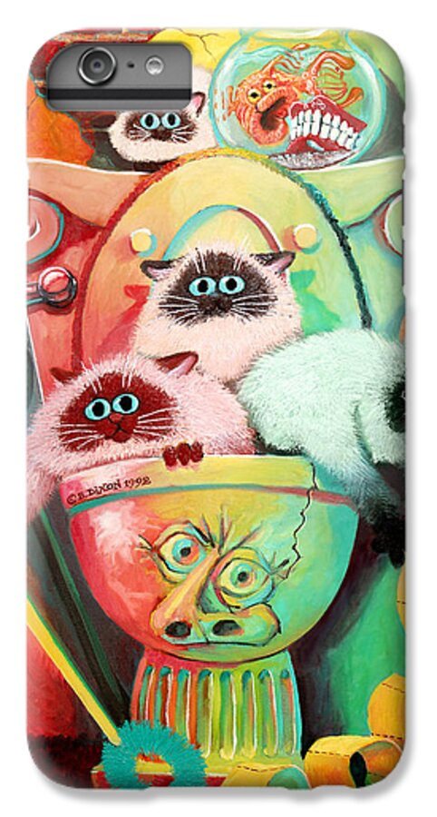 Cats iPhone 6 Plus Case featuring the painting Head Cleaners by Baron Dixon