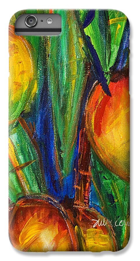 A4-csm0143 iPhone 6 Plus Case featuring the painting Mango Tree by Julie Kerns Schaper - Printscapes