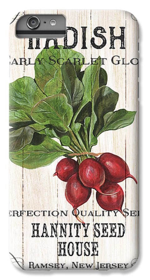 Radishes iPhone 6 Plus Case featuring the painting Organic Seed Packet 3 by Debbie DeWitt