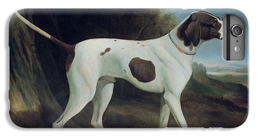 Dog iPhone 6 Plus Case featuring the painting Portrait of a liver and white pointer by George Garrard