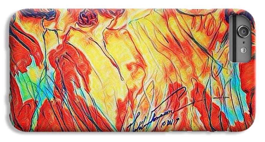 Jesus iPhone 6 Plus Case featuring the mixed media Shadrach, Meshach and Abednego in the Fire with Jesus by Love Art Wonders By God