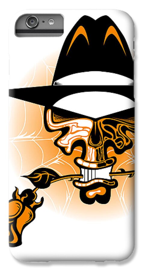 Skull iPhone 6 Plus Case featuring the digital art Skull and Rose by Robert Ball