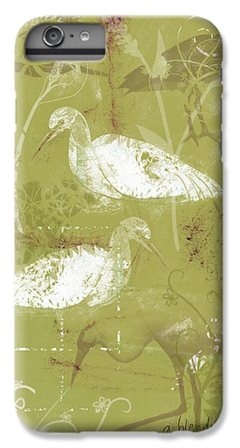 Bird iPhone 6 Plus Case featuring the digital art Snowy Egrets by Arline Wagner