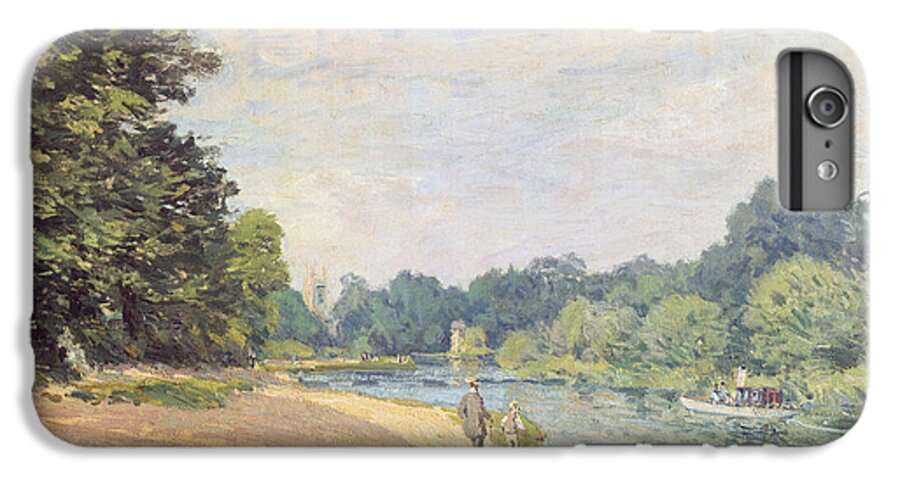 The Thames With Hampton Church iPhone 6 Plus Case featuring the painting The Thames with Hampton Church by Alfred Sisley