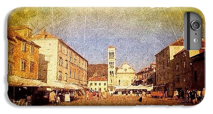 Edit iPhone 6 Plus Case featuring the photograph Town Square #edit - #hvar, #croatia by Alan Khalfin