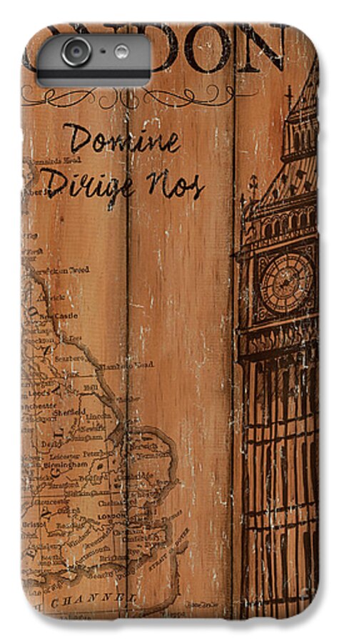 London iPhone 6 Plus Case featuring the painting Vintage Travel London by Debbie DeWitt