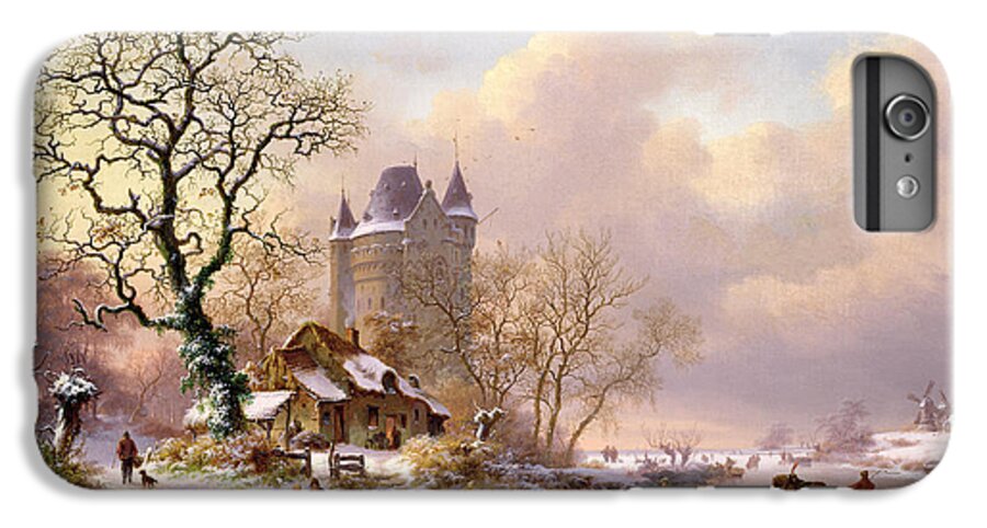 Winter iPhone 6 Plus Case featuring the painting Winter Landscape with Castle by Frederick Marianus Kruseman