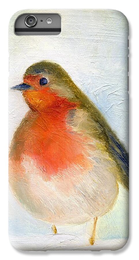 Robin iPhone 6 Plus Case featuring the painting Wintry by Nancy Moniz