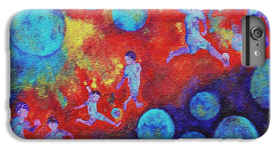 Soccer iPhone 6 Plus Case featuring the painting World Soccer Dreams by Claire Bull