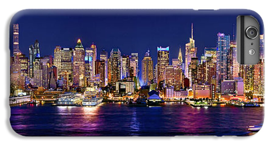 #faatoppicks iPhone 6 Plus Case featuring the photograph New York City NYC Midtown Manhattan at Night by Jon Holiday
