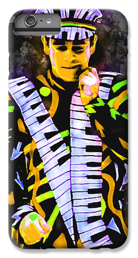 Elton iPhone 6 Plus Case featuring the mixed media Elton John #2 by Marvin Blaine