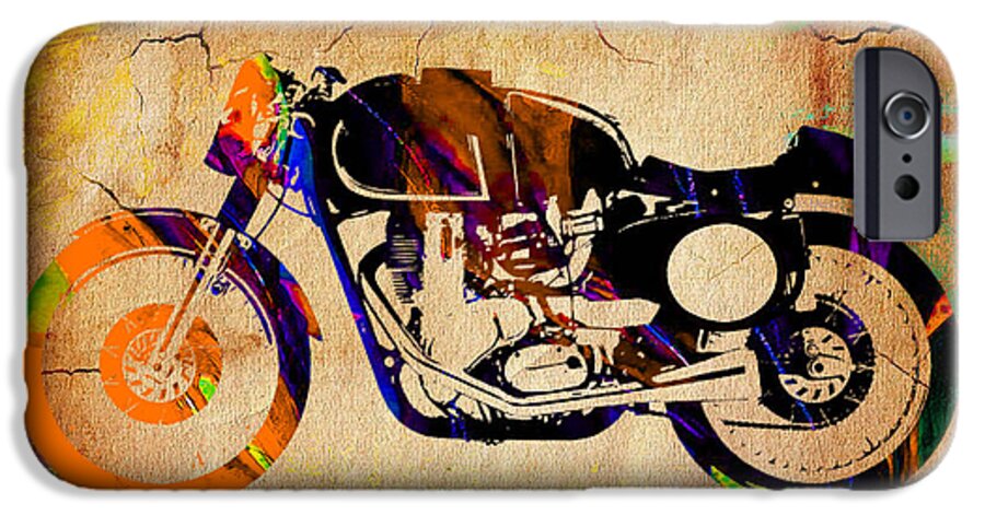 Cafe Racer iPhone 6s Case featuring the mixed media Cafe Racer Painting. #1 by Marvin Blaine