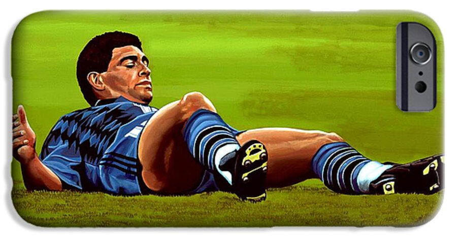 Diego Maradona iPhone 6s Case featuring the painting Diego Maradona 2 by Paul Meijering