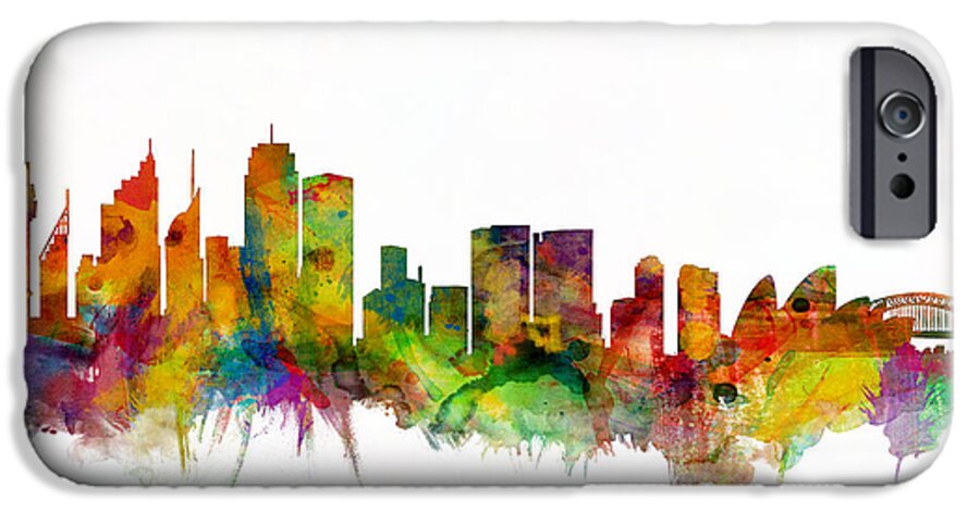 Sydney iPhone 6s Case featuring the digital art Sydney Australia Skyline #2 by Michael Tompsett
