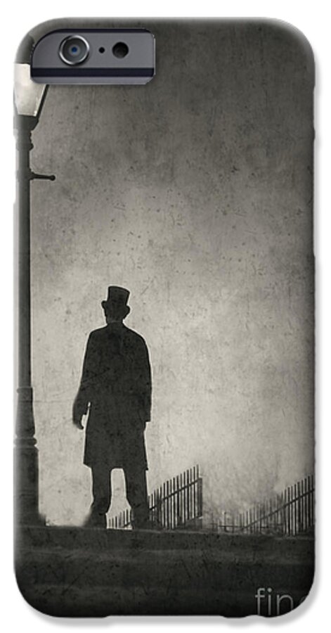 Victorian iPhone 6s Case featuring the photograph Victorian Man Standing Next To An Illuminated Gas Lamp #2 by Lee Avison