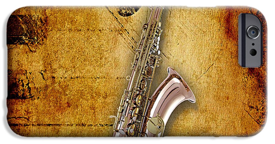 Sax iPhone 6s Case featuring the mixed media Saxophone Collection #5 by Marvin Blaine
