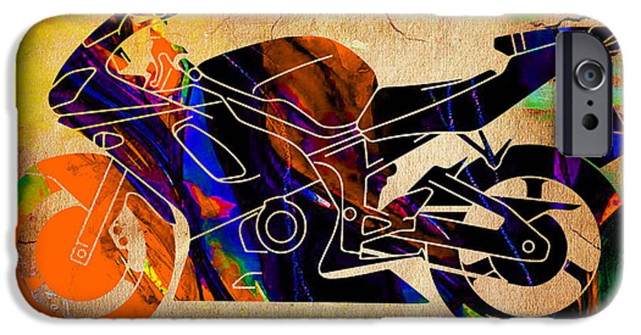 Ninja iPhone 6s Case featuring the mixed media Ninja Motorcycle Art #6 by Marvin Blaine