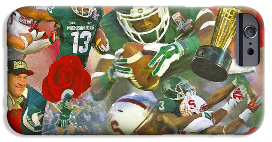 Michigan State iPhone 6s Case featuring the painting A Very Sweet Rose by John Farr