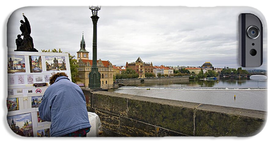 Charles Bridge iPhone 6s Case featuring the photograph Artist on the Charles Bridge - Prague by Madeline Ellis