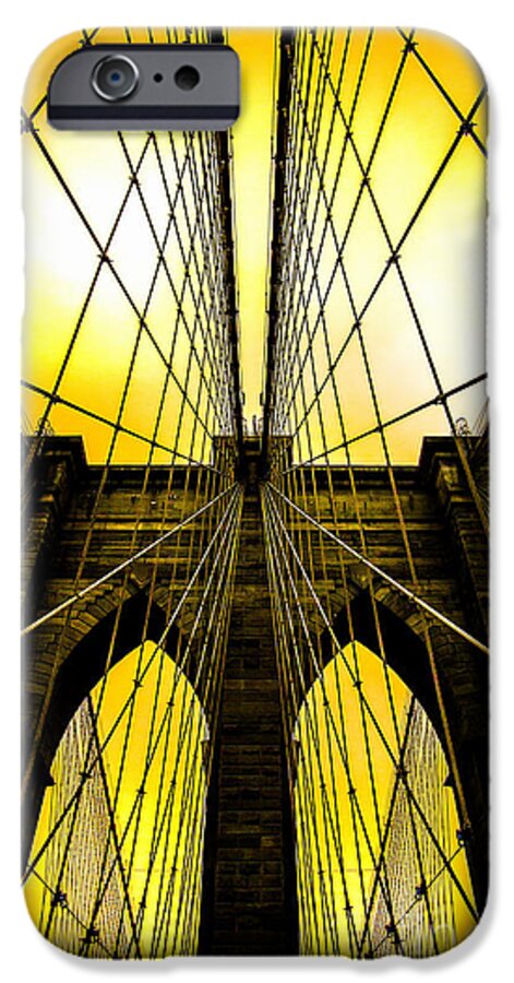Brooklyn Bridge iPhone 6s Case featuring the digital art Brooklyn Bridge Yellow by Az Jackson