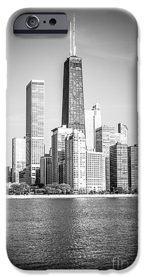 America iPhone 6s Case featuring the photograph Chicago Hancock Building Black and White Picture by Paul Velgos