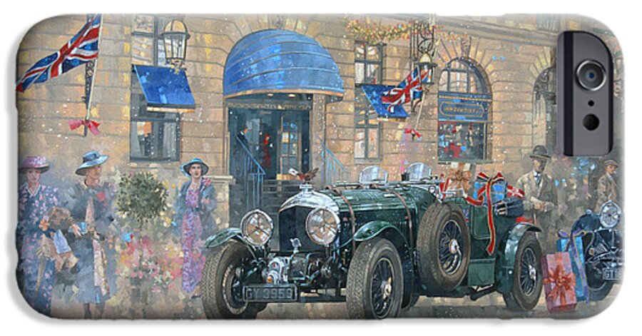 Rolls Royce iPhone 6s Case featuring the painting Christmas at the Ritz by Peter Miller