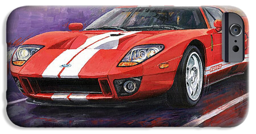 Automotive iPhone 6s Case featuring the painting Ford GT 2005 by Yuriy Shevchuk