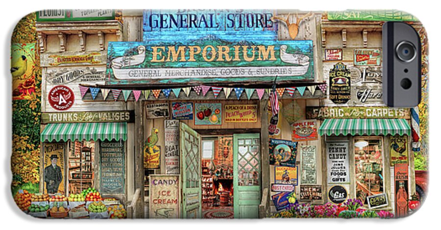 Store iPhone 6s Case featuring the drawing General Store by MGL Meiklejohn Graphics Licensing
