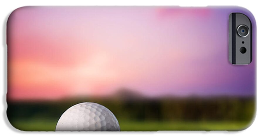 Sports iPhone 6s Case featuring the photograph Golf ball on tee at sunset by Michal Bednarek